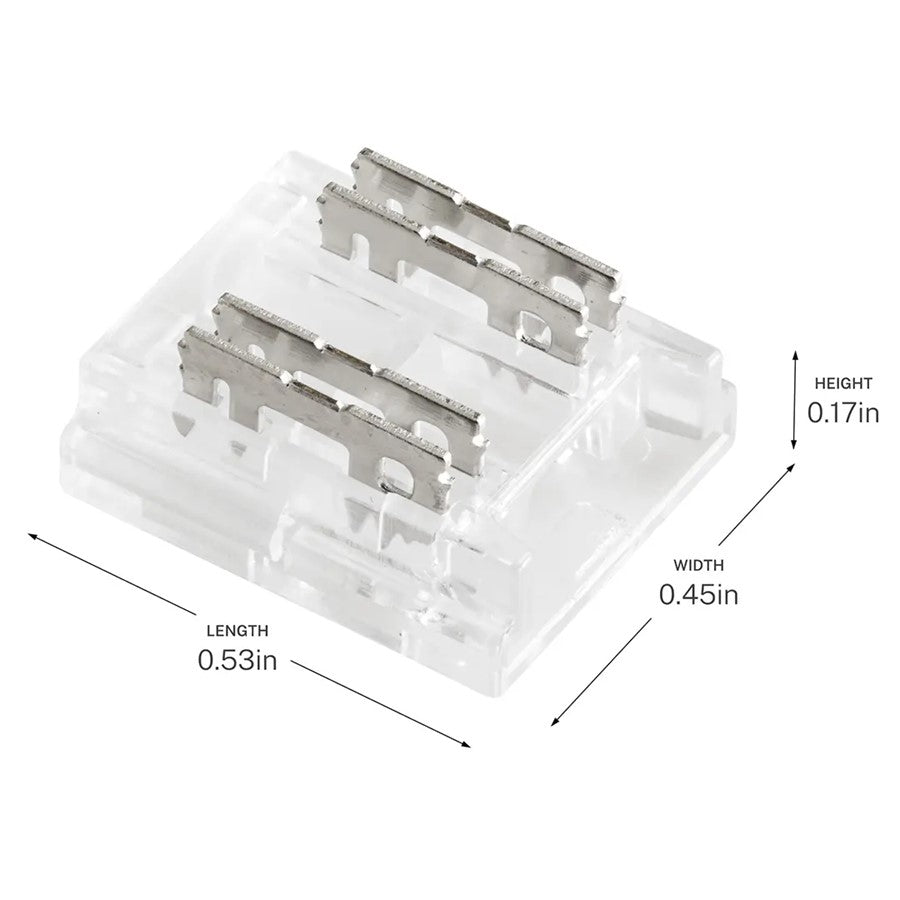 Kichler COB Tunable Tape to Wire Crimp Connectors | Clear Plastic | Under Cabinet & Shelf Lighting Accessories | Model 1CTCOBTWCLR