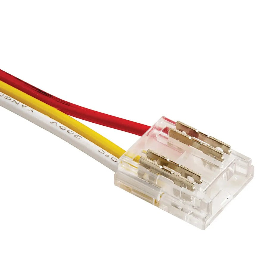 Kichler Tunable Dry Tape Accessories COB Tape to Supply Lead Crimp Connector | Clear Plastic | Dry Locations | 72in Lead Wire | Model 1CTCOBTWSCLR