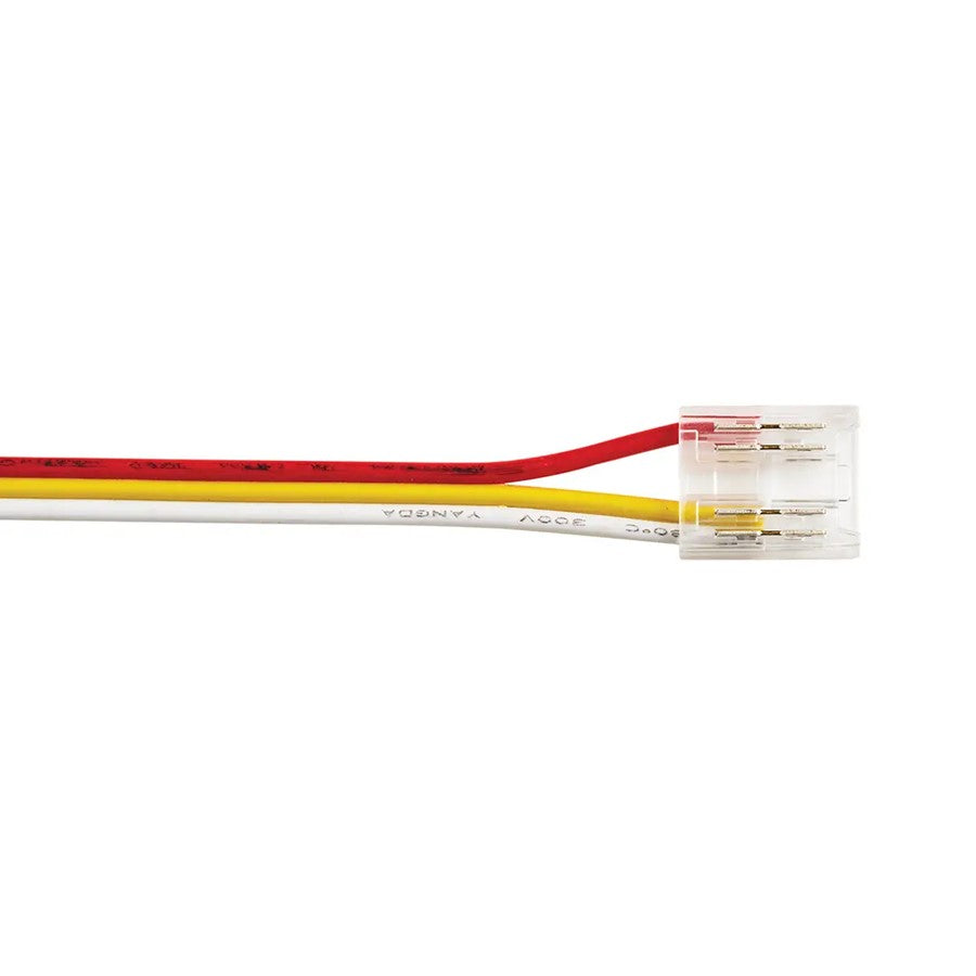 Kichler Tunable Dry Tape Accessories COB Tape to Supply Lead Crimp Connector | Clear Plastic | Dry Locations | 72in Lead Wire | Model 1CTCOBTWSCLR