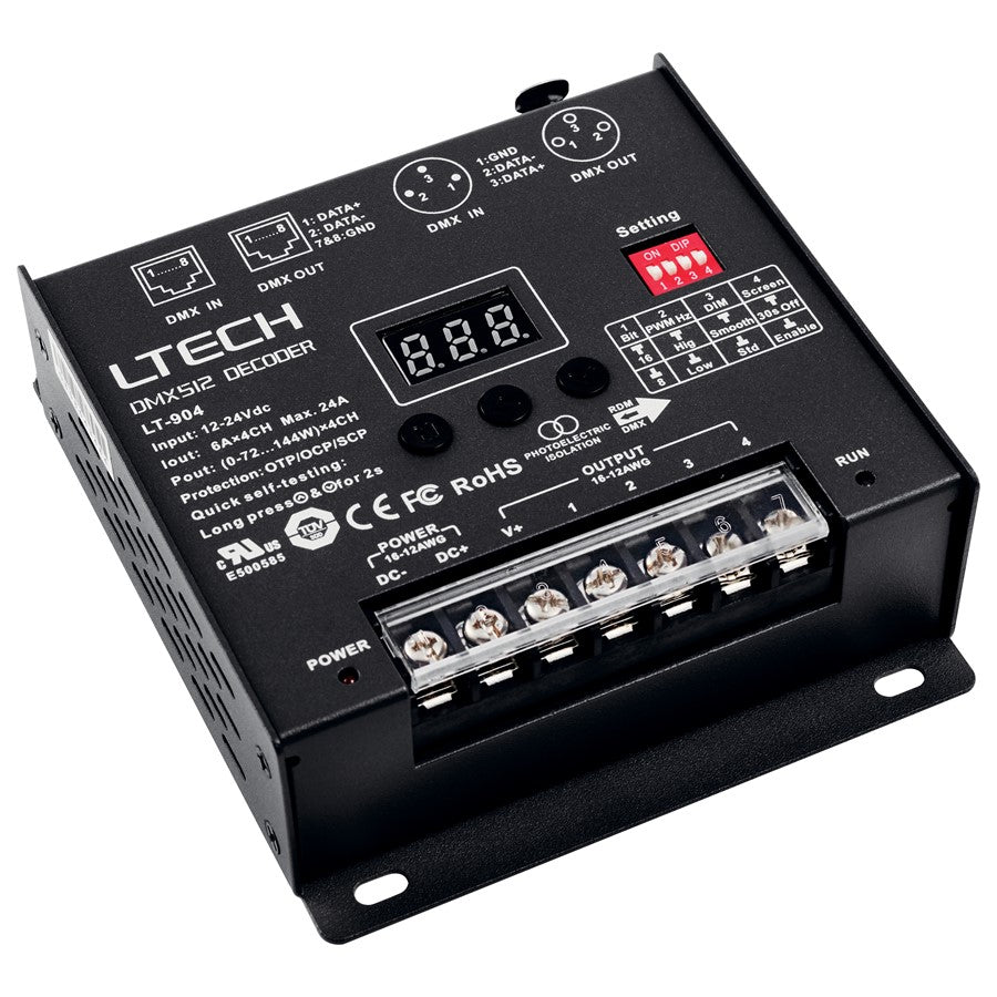 Kichler Wireless DMX 512 Decoder | Black Steel | Tape Light CCT Tuning Accessory | 5 x 4.5 x 1.5 in | Model 1DMXDBK