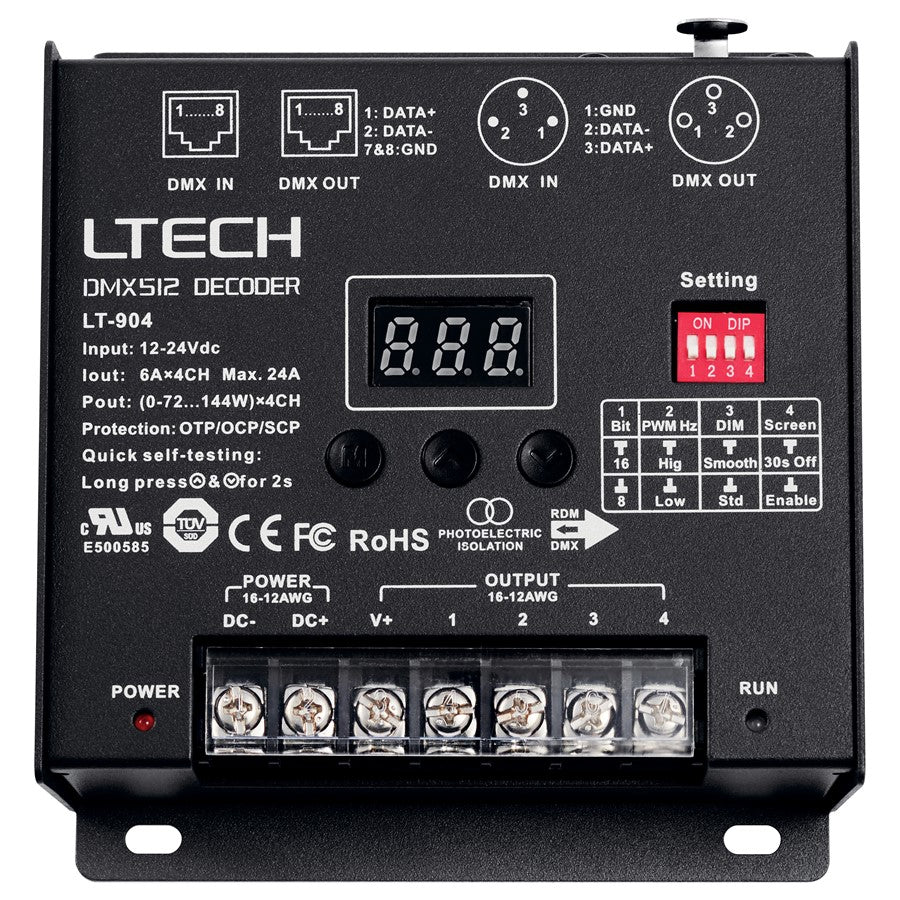Kichler Wireless DMX 512 Decoder | Black Steel | Tape Light CCT Tuning Accessory | 5 x 4.5 x 1.5 in | Model 1DMXDBK