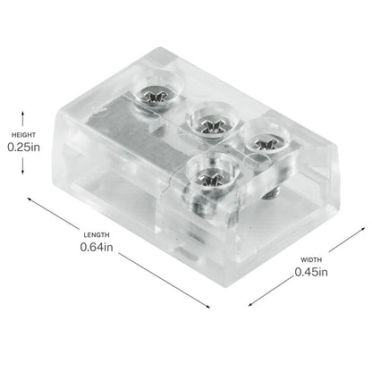 Kichler COB Dry 90 Degree Terminal Block Connector | Clear Plastic | Under Cabinet & Shelf Lighting | 0.64 x 0.45 x 0.25 in | Model 1TBCOB90CLR
