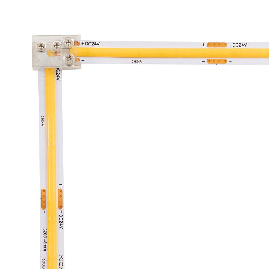 Kichler COB Dry 90 Degree Terminal Block Connector | Clear Plastic | Under Cabinet & Shelf Lighting | 0.64 x 0.45 x 0.25 in | Model 1TBCOB90CLR