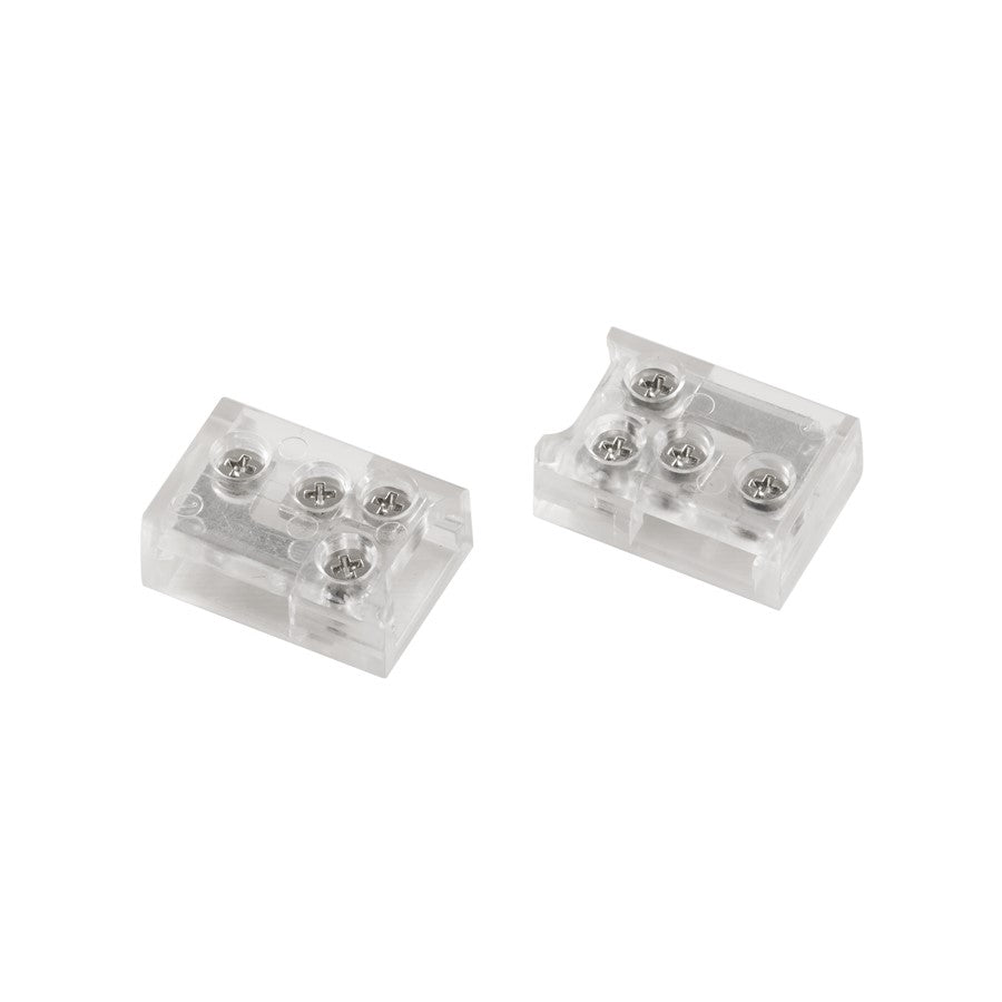 Kichler COB Dry 90 Degree Terminal Block Connector | Clear Plastic | Under Cabinet & Shelf Lighting | 0.64 x 0.45 x 0.25 in | Model 1TBCOB90CLR