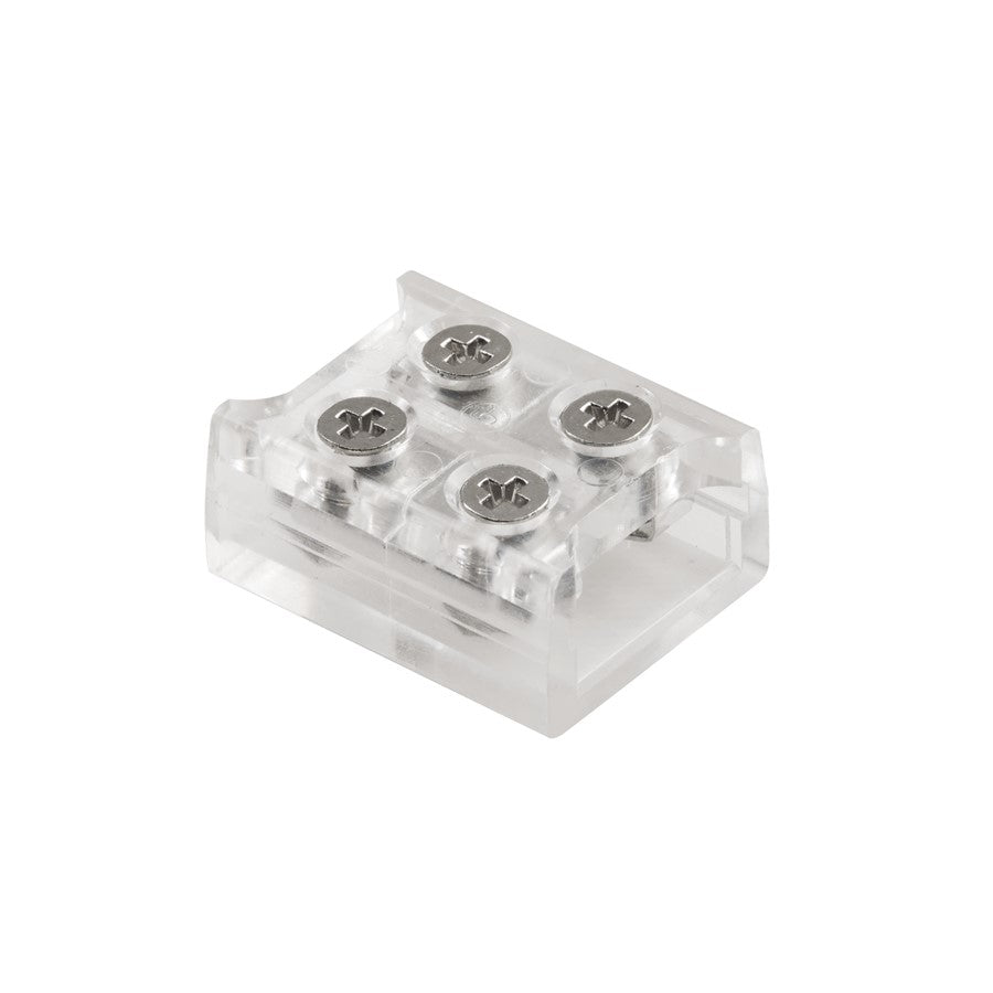 Kichler COB Dry Tape to Tape Terminal Block Connector | Clear Plastic | Under Cabinet & Shelf Lighting | 0.57 x 0.45 x 0.25 in | Model 1TBCOBTTCLR