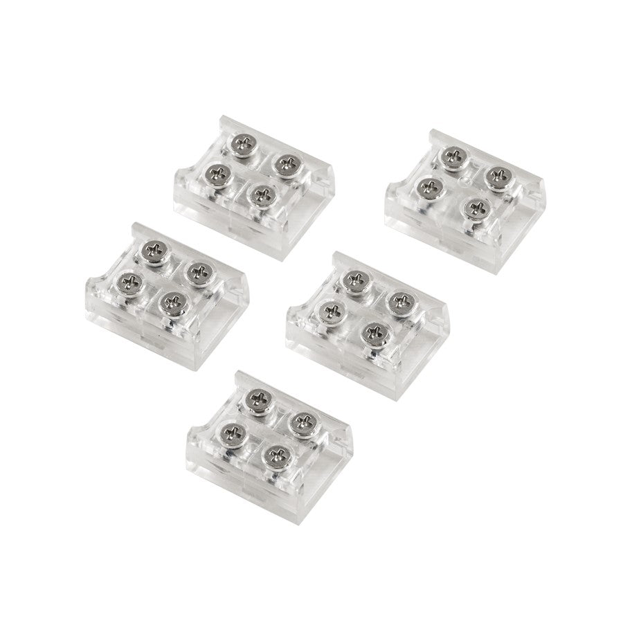 Kichler COB Dry Tape to Tape Terminal Block Connector | Clear Plastic | Under Cabinet & Shelf Lighting | 0.57 x 0.45 x 0.25 in | Model 1TBCOBTTCLR
