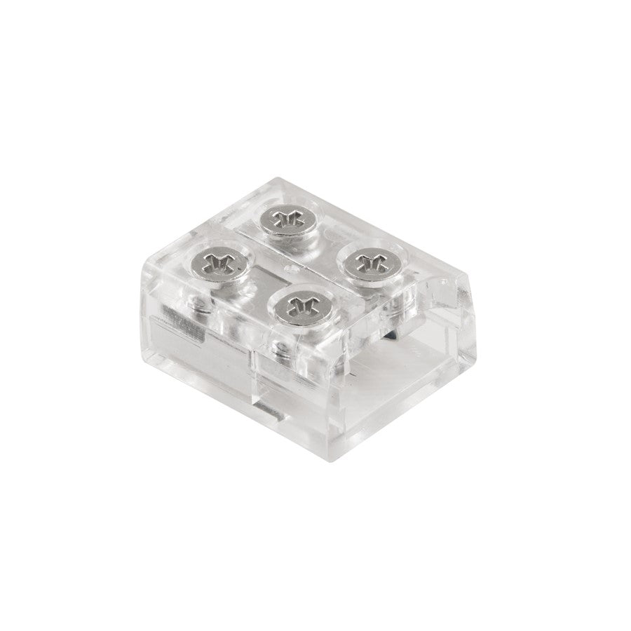 Kichler COB Dry Tape Terminal Block Connector | Clear Plastic | Under Cabinet & Shelf Tape Light Jumper | 0.52 x 0.45 x 0.25 in | Model 1TBCOBTWCLR