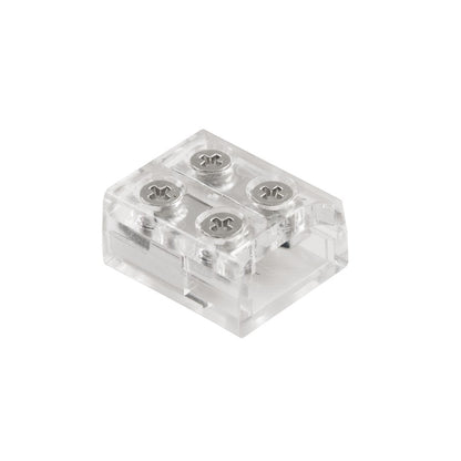 Kichler COB Dry Tape Terminal Block Connector | Clear Plastic | Under Cabinet & Shelf Tape Light Jumper | 0.52 x 0.45 x 0.25 in | Model 1TBCOBTWCLR