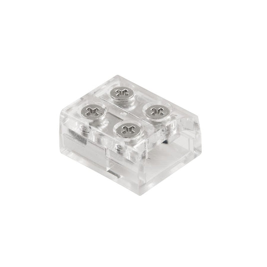 Kichler COB Dry Tape Terminal Block Connector | Clear Plastic | Under Cabinet & Shelf Tape Light Jumper | 0.52 x 0.45 x 0.25 in | Model 1TBCOBTWCLR