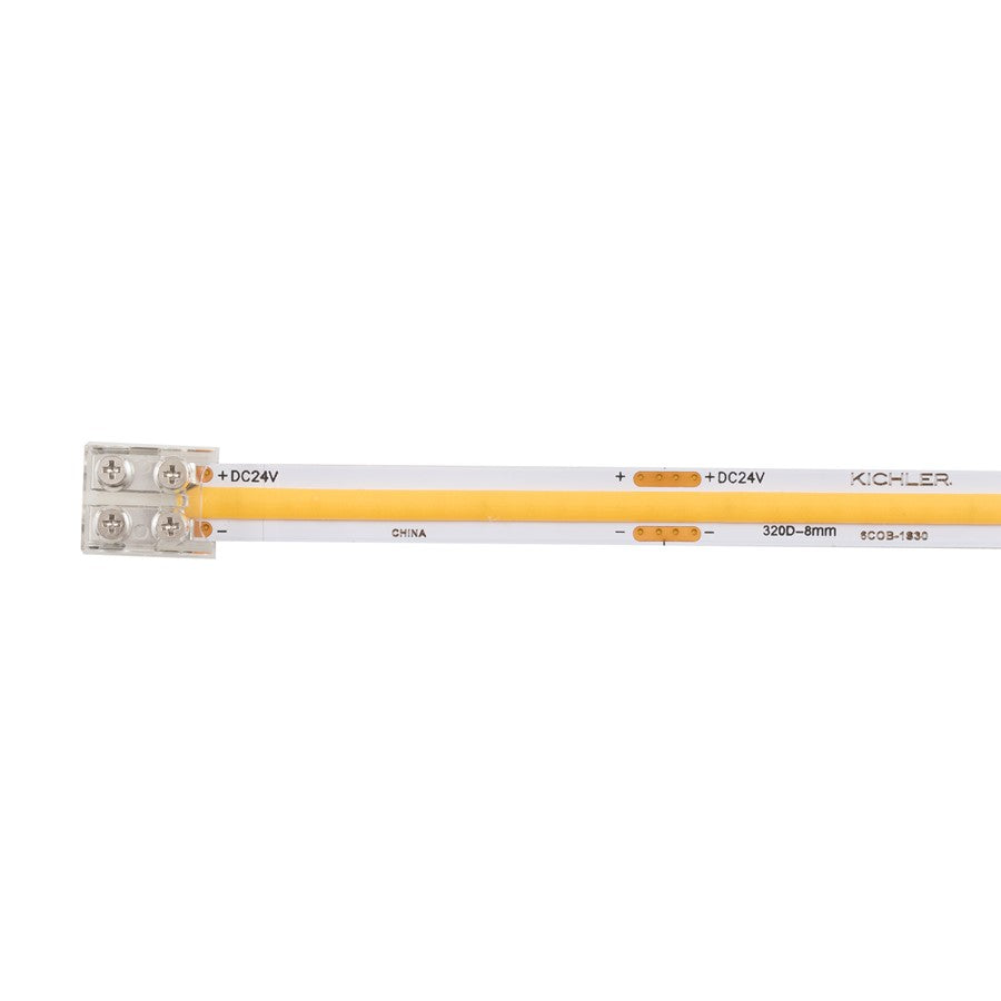 Kichler COB Dry Tape Terminal Block Connector | Clear Plastic | Under Cabinet & Shelf Tape Light Jumper | 0.52 x 0.45 x 0.25 in | Model 1TBCOBTWCLR