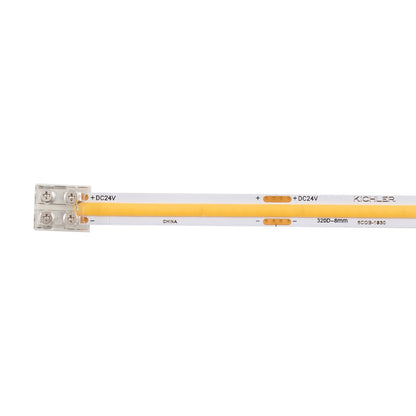 Kichler COB Dry Tape Terminal Block Connector | Clear Plastic | Under Cabinet & Shelf Tape Light Jumper | 0.52 x 0.45 x 0.25 in | Model 1TBCOBTWCLR