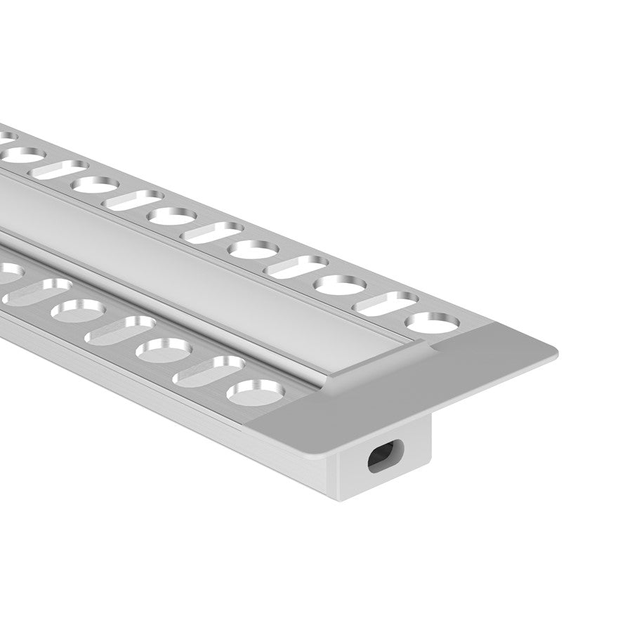 Kichler TE Series 48in Mud-In Extrusion Kit | Silver Aluminum | In-Wall Linear Lighting | 48 x 1.7 x 0.6 in | Model 1TEKMUDSR4SIL