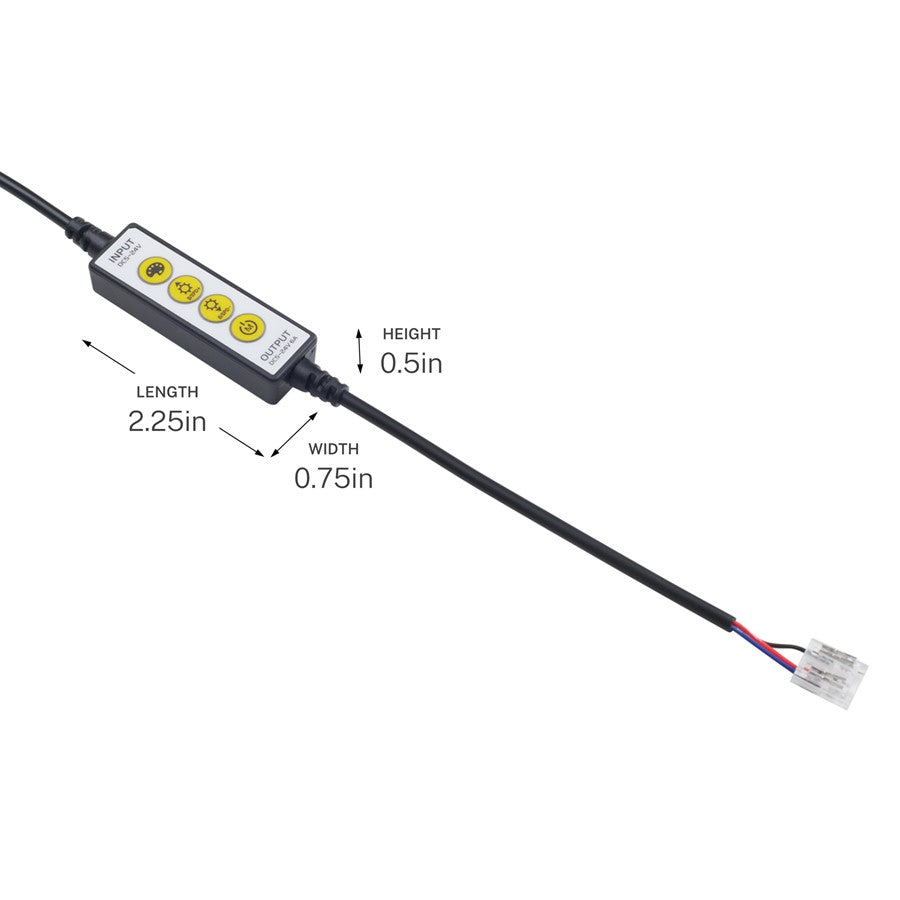 Kichler Tunable In-line Controller | Black Plastic | CCT Tuning & Dimming for Dry Tape Light | 2.25 x 0.75 x 0.5 in | Model 1TUNLCTRBK