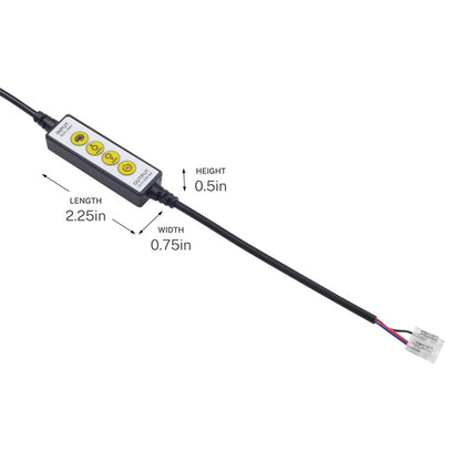 Kichler Tunable In-line Controller | Black Plastic | CCT Tuning & Dimming for Dry Tape Light | 2.25 x 0.75 x 0.5 in | Model 1TUNLCTRBK