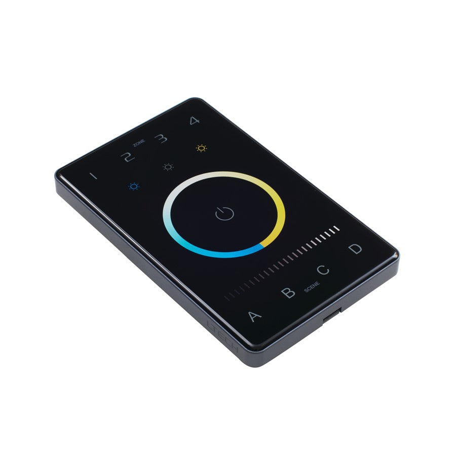 Kichler Tunable Wall Controller | Modern Black Plastic | Indoor Lighting Control | 2700K-6500K CCT Tuning, 4 Zones | Model 1TUNWCTRBK