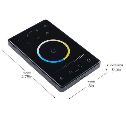 Kichler Tunable Wall Controller | Modern Black Plastic | Indoor Lighting Control | 2700K-6500K CCT Tuning, 4 Zones | Model 1TUNWCTRBK