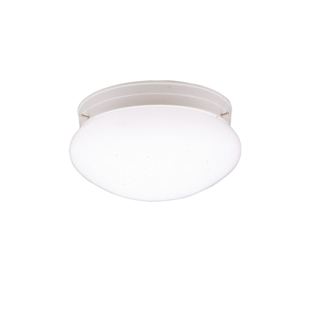 Kichler Ceiling Space 9in 1-Light Flush Mount | Utilitarian White Steel and White Glass | Hallway & Closet Utility Light | 9 x 5 in | Model 208WH
