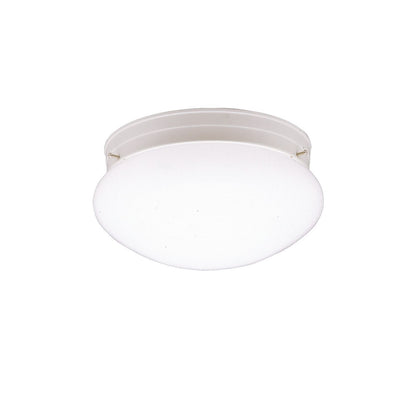 Kichler Ceiling Space 9in 1-Light Flush Mount | Utilitarian White Steel and White Glass | Hallway & Closet Utility Light | 9 x 5 in | Model 208WH