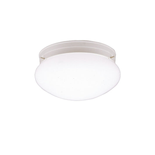 Kichler Ceiling Space 9in 1-Light Flush Mount | Utilitarian White Steel and White Glass | Hallway & Closet Utility Light | 9 x 5 in | Model 208WH