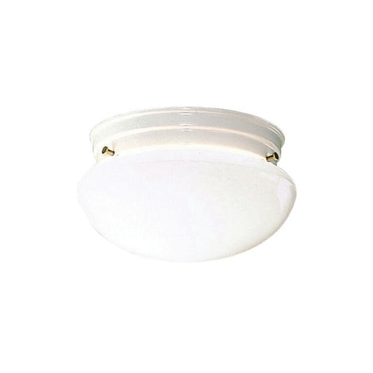 Kichler Ceiling Space 9in 2-Light Flush Mount | Utilitarian White and White Glass | Hallways & Closets | 9 x 5 in | Model 209WH