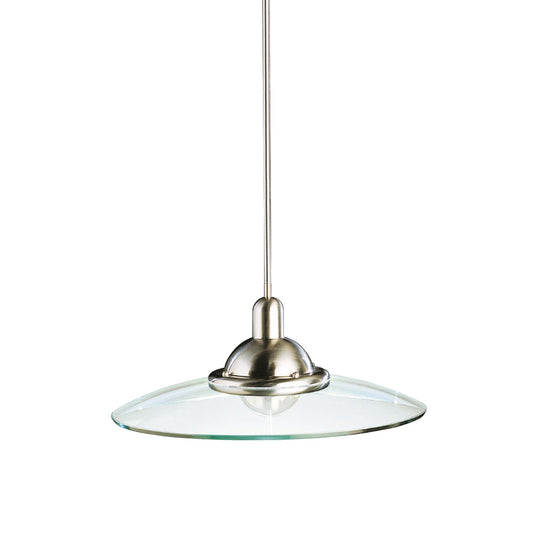 Kichler Galaxie 22in 1-Light Pendant | Contemporary Brushed Nickel and Clear Glass | Kitchen Island & Living Room | 22 x 22 x 10 in | Model 2640NI