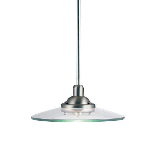 Kichler Galaxie 14in 1-Light Pendant | Contemporary Brushed Nickel and Clear Glass | Kitchen Island & Dining Room | 14 x 14 x 6 in | Model 2643NI