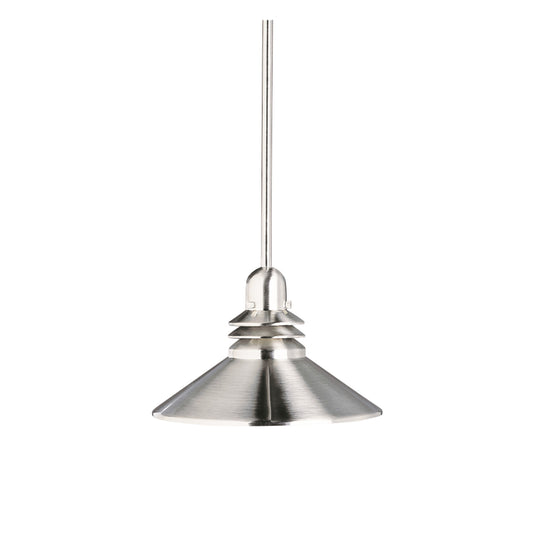 Kichler Grenoble 11in 1-Light Mini Pendant | Brushed Nickel Steel | Kitchen Island | 11 x 8 in | Model 2714NI