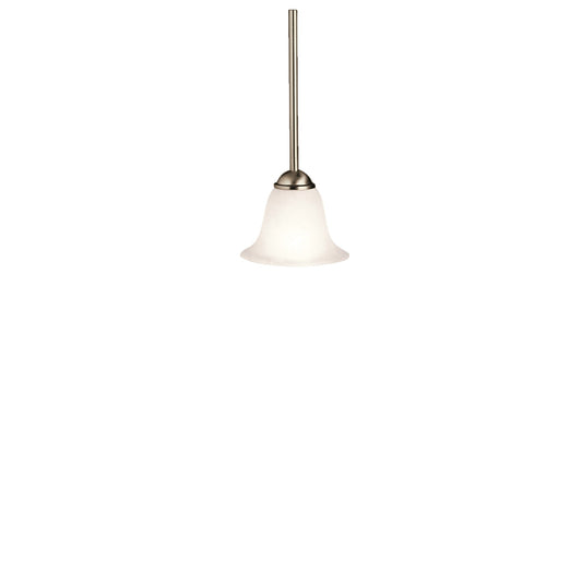 Kichler Dover 6in 1-Light Mini Pendant | Transitional Brushed Nickel and Etched Seeded Glass | Kitchen Island & Dining Room | 6 x 6 in | Model 2771NI