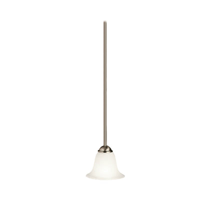 Kichler Dover 6in 1-Light Mini Pendant | Transitional Brushed Nickel and Etched Seeded Glass | Kitchen Island & Dining Room | 6 x 6 in | Model 2771NI