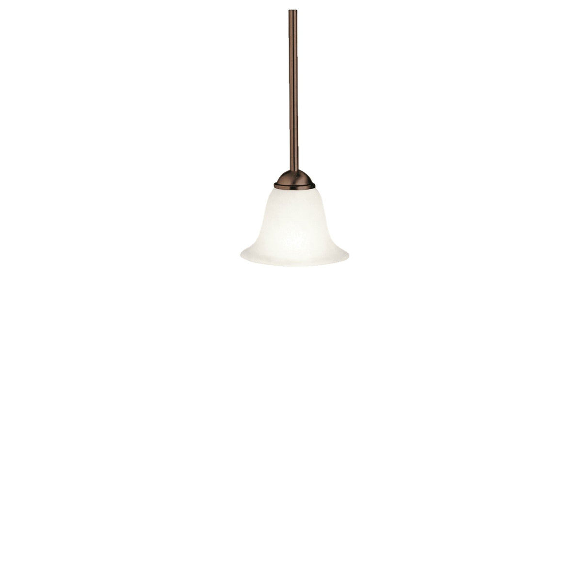 Kichler Dover 6in 1-Light Mini Pendant | Transitional Tannery Bronze and Etched Seeded Glass | Kitchen Island & Breakfast Nook | Model 2771TZ