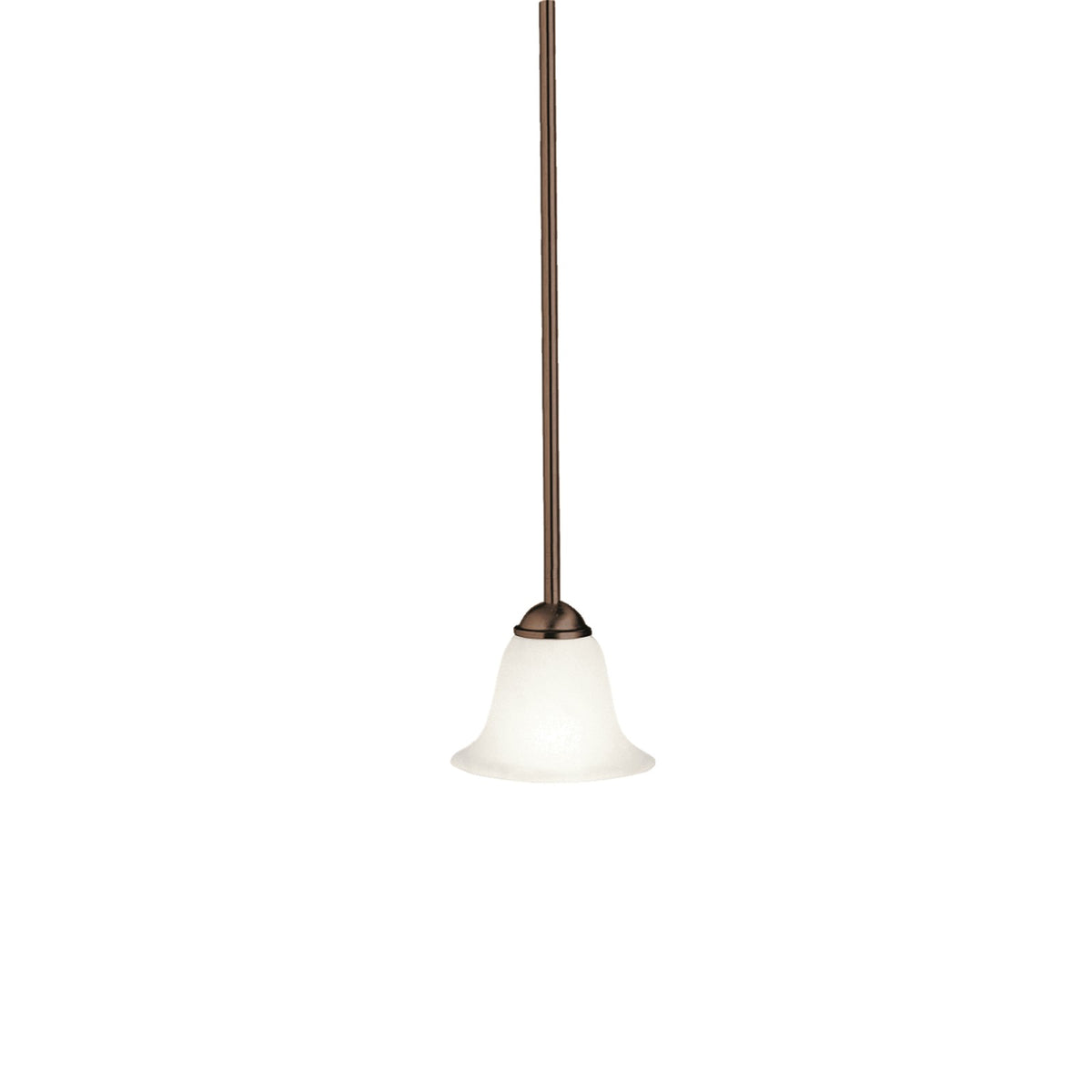 Kichler Dover 6in 1-Light Mini Pendant | Transitional Tannery Bronze and Etched Seeded Glass | Kitchen Island & Breakfast Nook | Model 2771TZ
