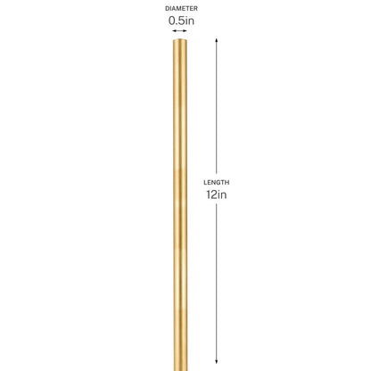 Kichler Accessory 12in Stem | Lacquered Brass Brass Ceiling Fan Downrod | Extend Fixture Height | 12 in L | Model 2999LBR
