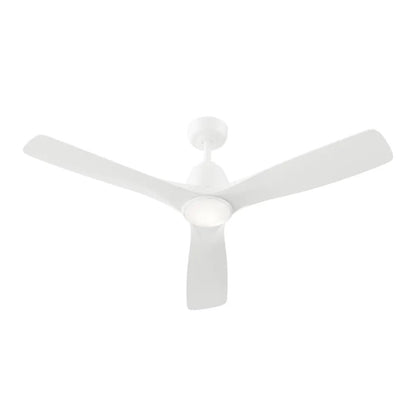 Kichler Volos II 54in 3-Blade Ceiling Fan | Matte White Steel and White Blades | Living Room & Bedroom | 1742 Lumens, 3000K | Model 300054-MWH