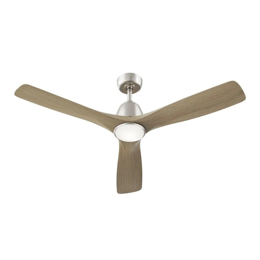 Kichler Volos II 54in 3-Blade Ceiling Fan | Brushed Nickel Steel and Distressed Antique Gray Blades | Living Room & Bedroom | Model 300054-NI