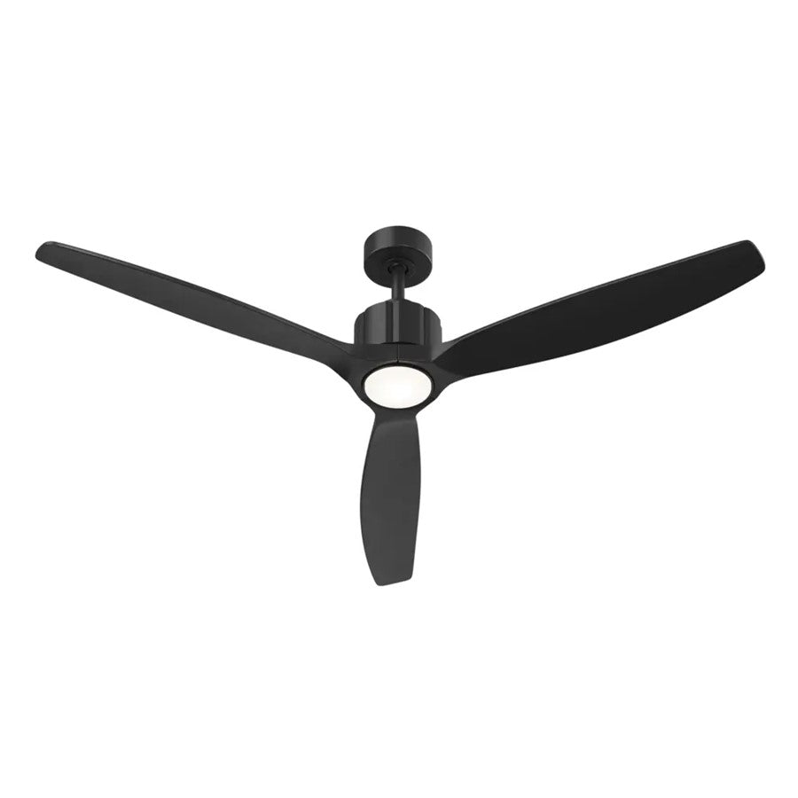Kichler Calyx 60in 3-Blade Ceiling Fan | Modern Matte Black & Solid Wood Blades | Living Room & Bedroom | 14.25in H | Model 300360-BK