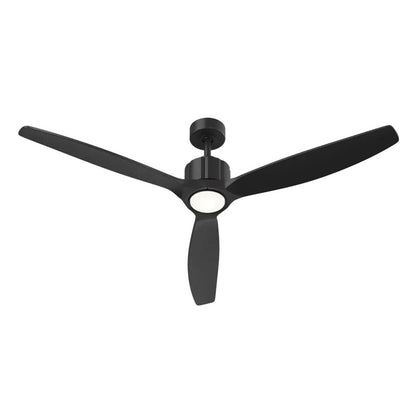 Kichler Calyx 60in 3-Blade Ceiling Fan | Modern Matte Black & Solid Wood Blades | Living Room & Bedroom | 14.25in H | Model 300360-BK