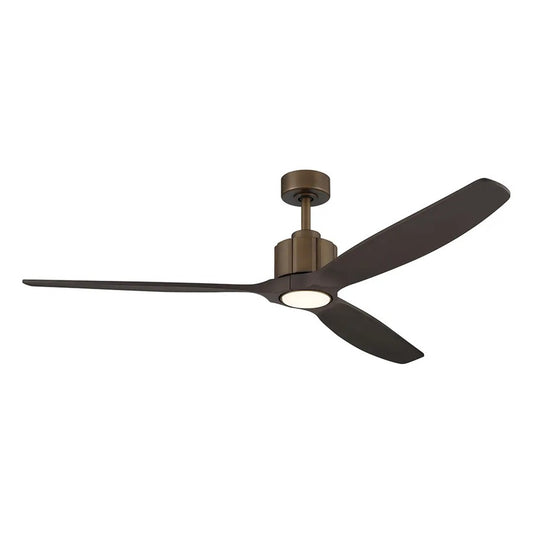 Kichler Calyx 60in 3-Blade Ceiling Fan | Modern Heritage Brushed Bronze and Satin Natural Bronze Wood Blades | Living Room | Model 300360-HBB
