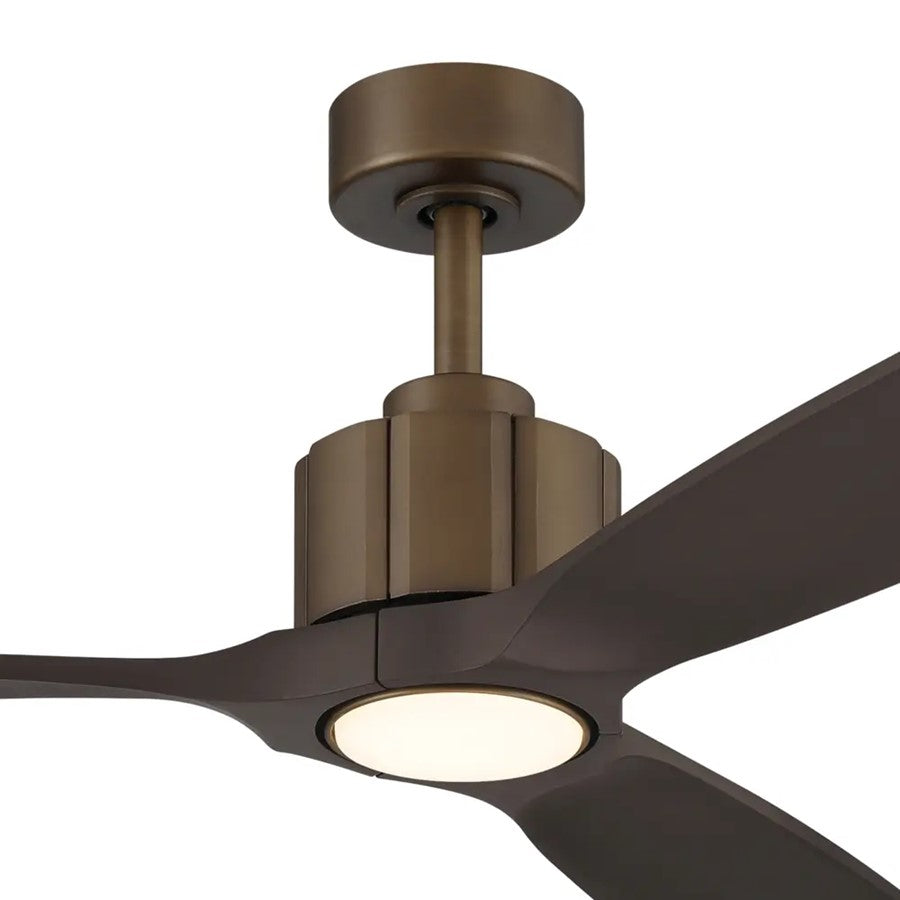 Kichler Calyx 60in 3-Blade Ceiling Fan | Modern Heritage Brushed Bronze and Satin Natural Bronze Wood Blades | Living Room | Model 300360-HBB