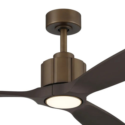 Kichler Calyx 60in 3-Blade Ceiling Fan | Modern Heritage Brushed Bronze and Satin Natural Bronze Wood Blades | Living Room | Model 300360-HBB