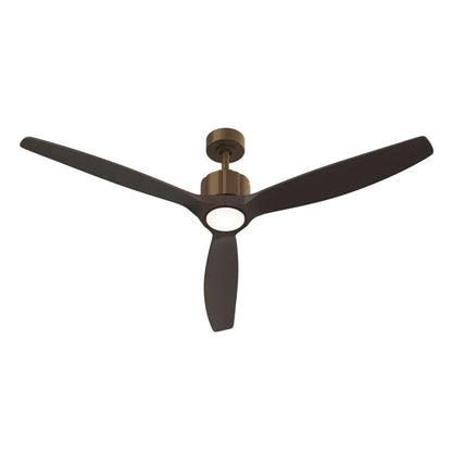 Kichler Calyx 60in 3-Blade Ceiling Fan | Modern Heritage Brushed Bronze and Satin Natural Bronze Wood Blades | Living Room | Model 300360-HBB