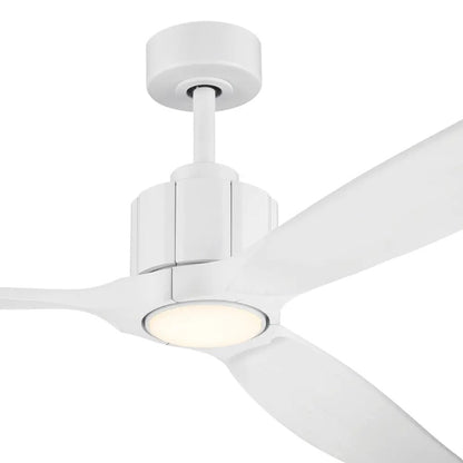 Kichler Calyx 60in 3-Blade Ceiling Fan | Modern Matte White and Solid Wood Blades | Living Room & Bedroom | 14.25 in H | Model 300360-MWH