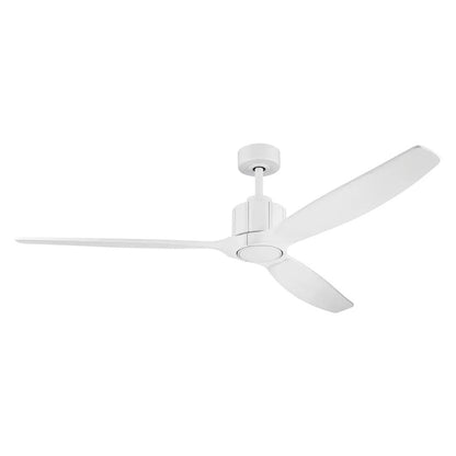 Kichler Calyx 60in 3-Blade Ceiling Fan | Modern Matte White and Solid Wood Blades | Living Room & Bedroom | 14.25 in H | Model 300360-MWH