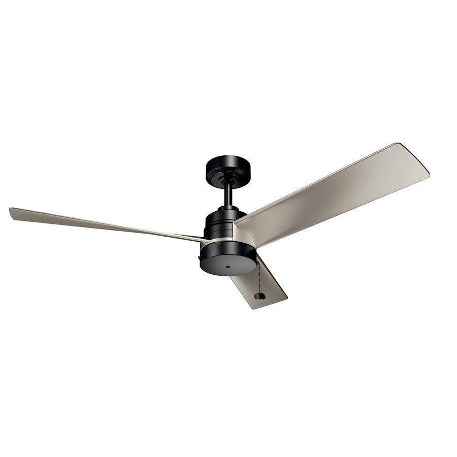 Kichler Spyn Lite 52in Ceiling Fan | Transitional Satin Black Steel and ABS Blades | Bedroom & Living Room 100-150 sq ft | 52in Span | Model 300375SBK