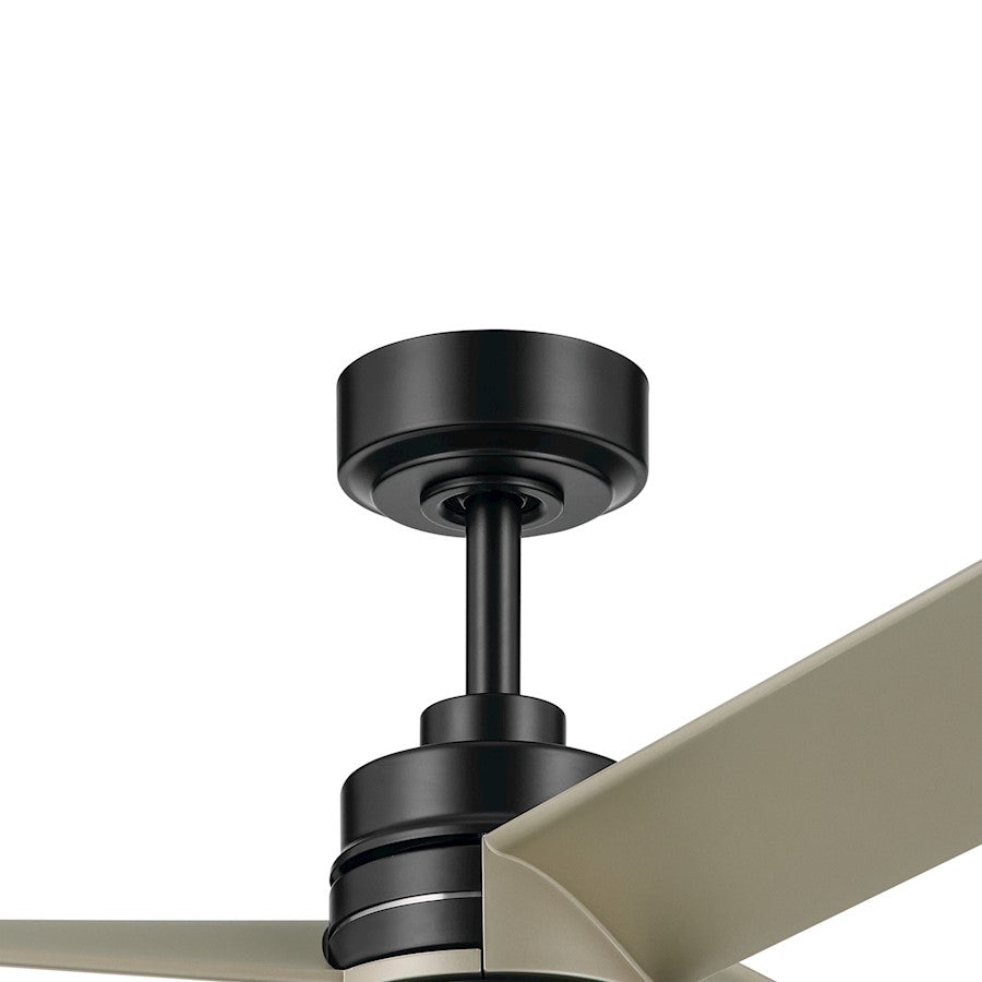 Kichler Spyn Lite 52in Ceiling Fan | Transitional Satin Black Steel and ABS Blades | Bedroom & Living Room 100-150 sq ft | 52in Span | Model 300375SBK