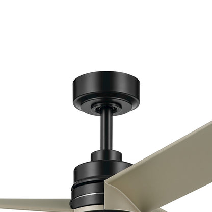 Kichler Spyn Lite 52in Ceiling Fan | Transitional Satin Black Steel and ABS Blades | Bedroom & Living Room 100-150 sq ft | 52in Span | Model 300375SBK