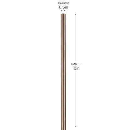 Kichler Accessory 18in Stem | Lacquered Bronze Brass Ceiling Fan Downrod | Extend Fixture Height | 18 in L | Model 3037LBZ