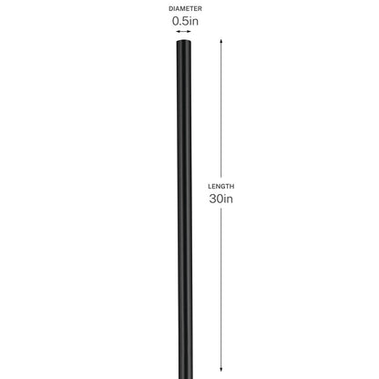 Kichler 30in Accessory Stem | Black Steel Ceiling Fan Extension | Extend Fixture Height | 30 in L | Model 3039BK