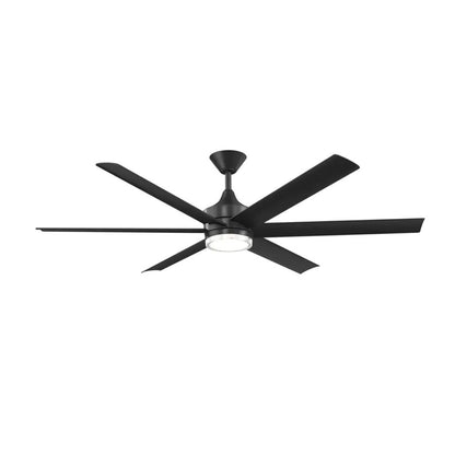 Kichler Solen 65in 6-Blade Ceiling Fan | Modern Matte Black | Covered Patio & Large Room | 16.5in H | Model 310065-BK