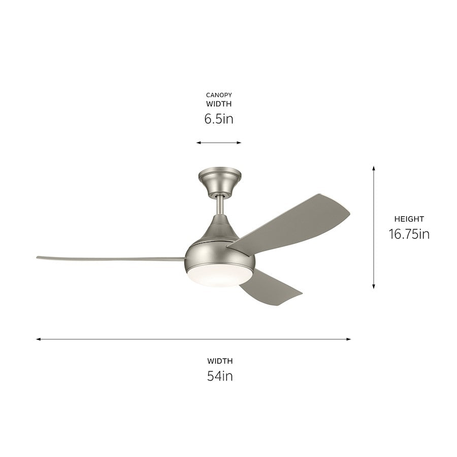 Kichler 54" Ample Ceiling Fan, Brushed Nickel/Silver