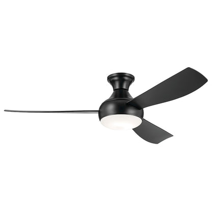 Kichler 54" Ample Ceiling Fan, Satin Black/Satin Black